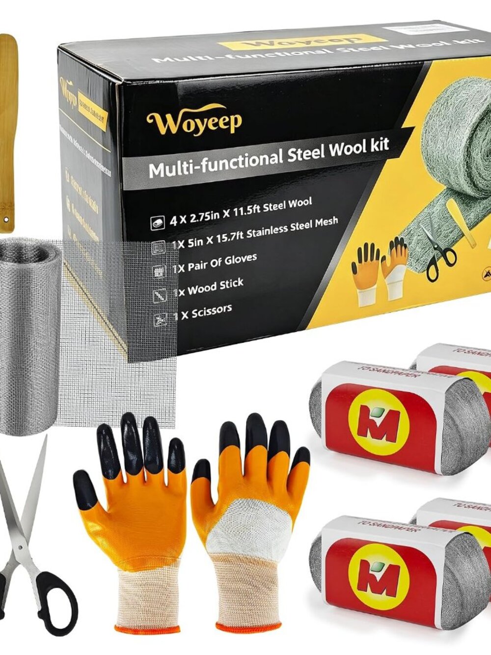 Steel Wool Mice Control - 4 Pack 11.5 Ft Stainless Steel Wool Fill Fabric Roll